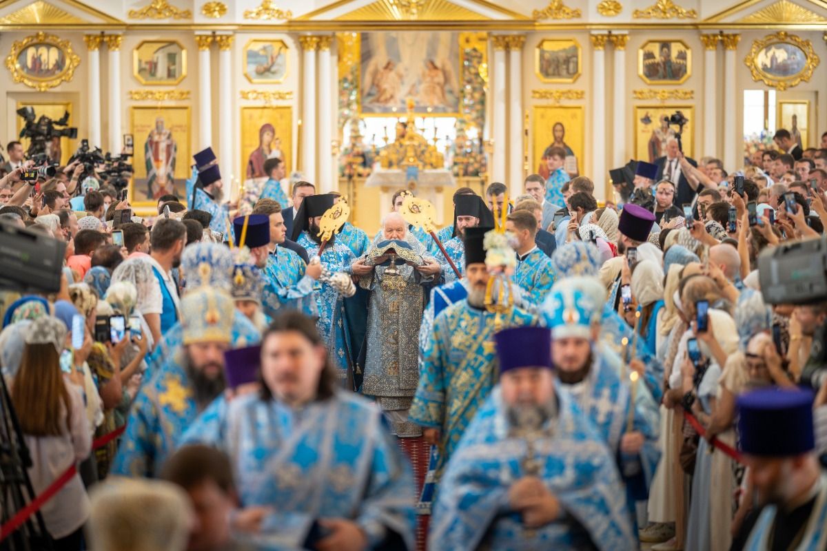Святейший Патриарх Кирилл освятил храм в честь Тульского образа святителя Николая Чудотворца в Казанском Богородицком монастыре